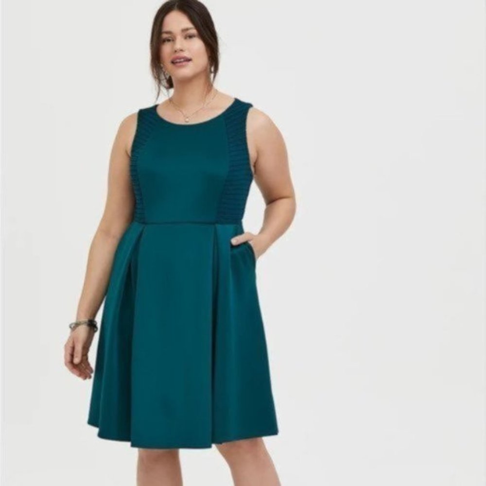 Torrid Textured Scuba Knit Skater Dress Plus sz 16